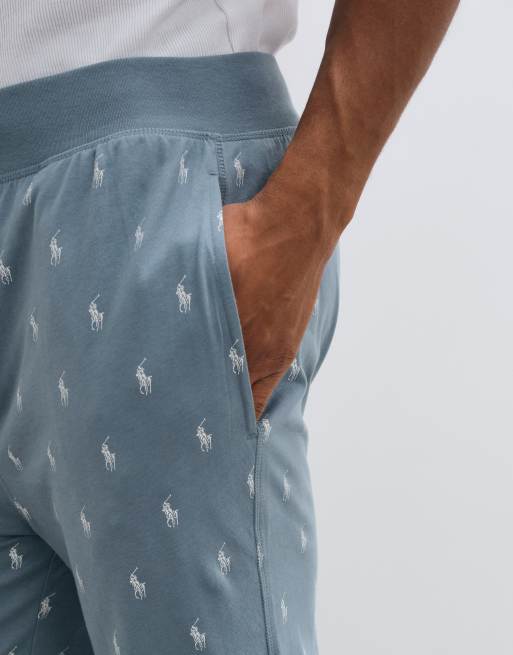 Polo Ralph Lauren lounge trousers with all over logo in grey, 4 of 5