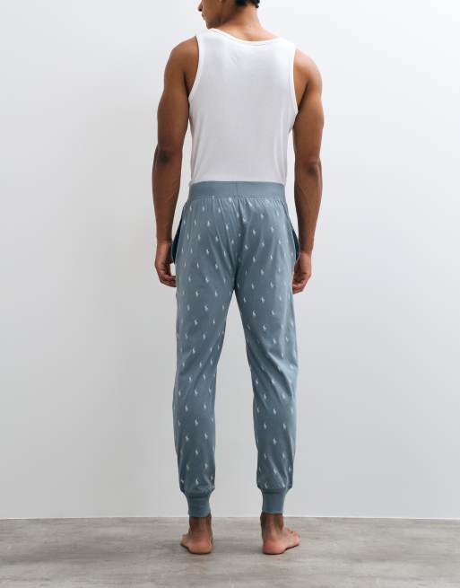 Polo Ralph Lauren lounge trousers with all over logo in grey, 5 of 5