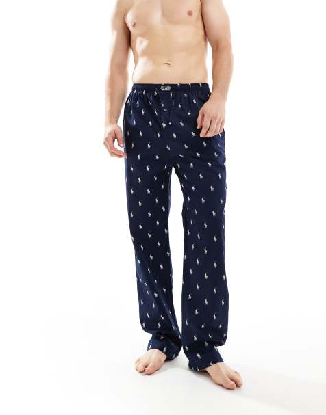 Polo Ralph Lauren lounge  trousers with all over logo in navy