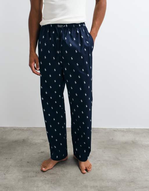 Polo Ralph Lauren lounge trousers with all over logo in navy, 2 of 5
