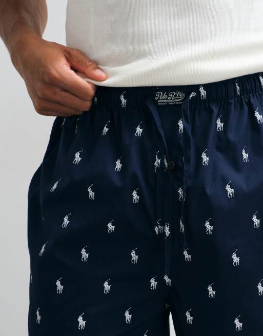 Polo Ralph Lauren lounge trousers with all over logo in navy, 3 of 5