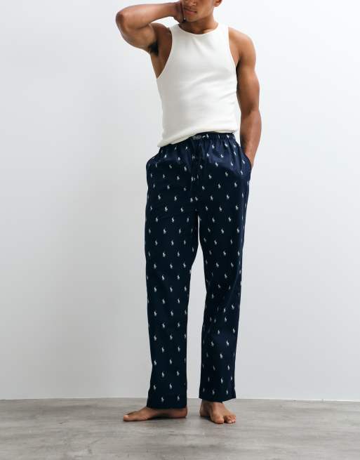Polo Ralph Lauren lounge trousers with all over logo in navy, 5 of 5