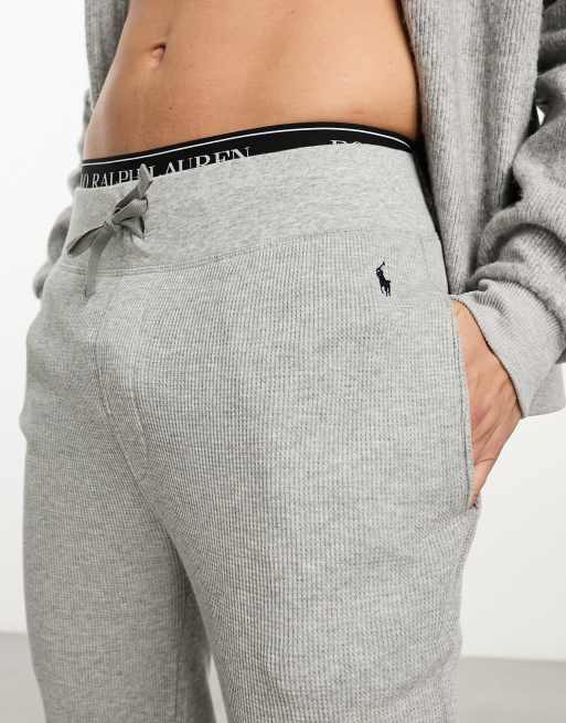 Polo Ralph Lauren lounge waffle jogger in grey with logo