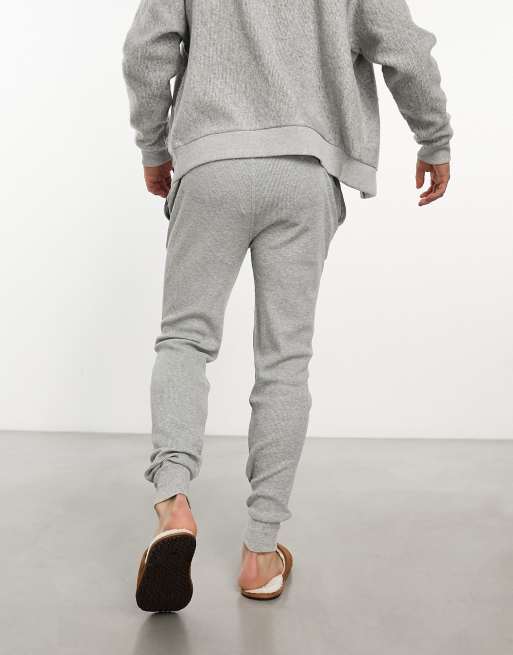 Polo Ralph Lauren lounge waffle jogger in grey with logo