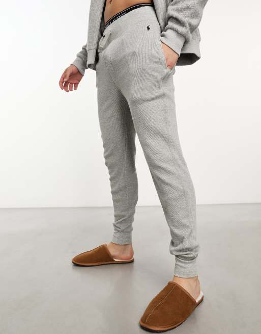 Polo Ralph Lauren lounge waffle jogger in grey with logo