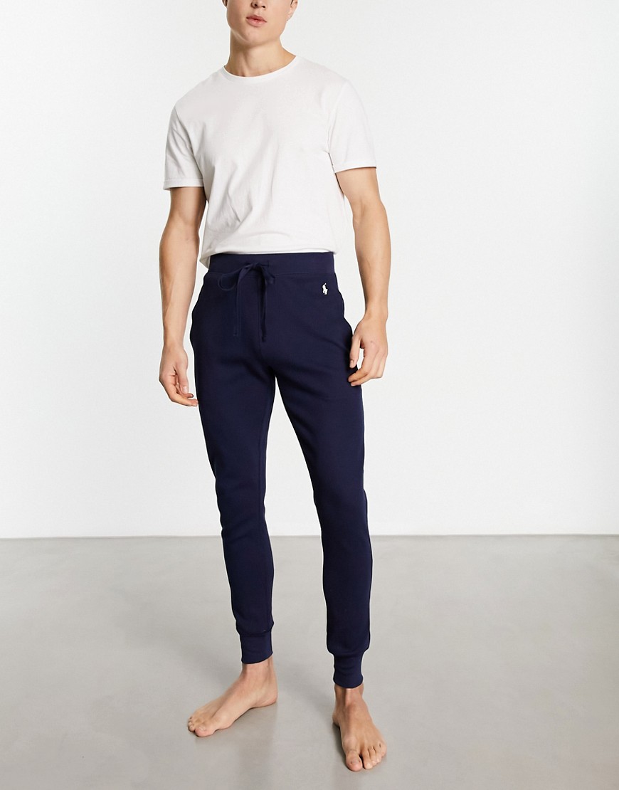 Polo Ralph Lauren lounge waffle sweatpants in navy with pony logo