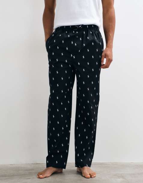 Polo Ralph Lauren loungebroek met logo all-over in zwart - view 1