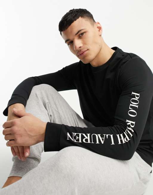 Polo Ralph Lauren - Loungekleding - Sweatshirt met tekstlogo op de mouw in zwart