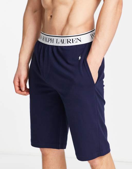 Polo Ralph Lauren - Loungeshort in marineblauw met tailleband met logo
