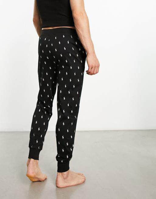 Polo Ralph Lauren loungewear jogger in black with all over pony logo | ASOS