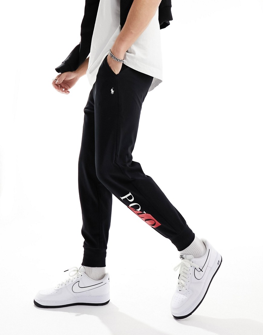 Polo Ralph Lauren Loungewear jogger with side text logo in black