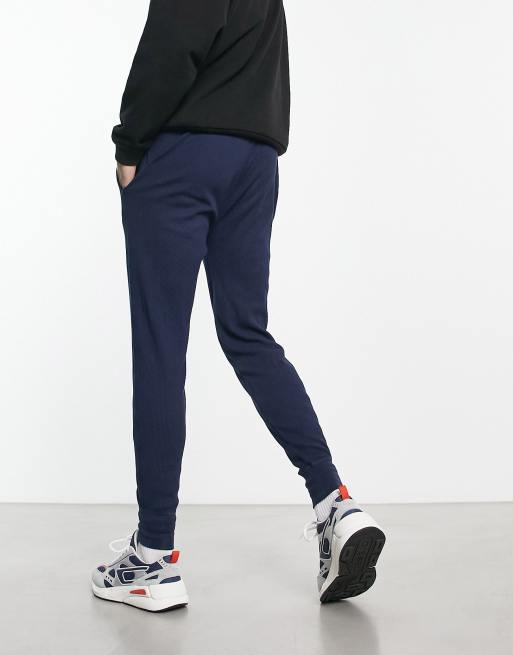 Polo Ralph Lauren Loungewear Pantalon de jogging logo poney en tissu gaufr Bleu marine