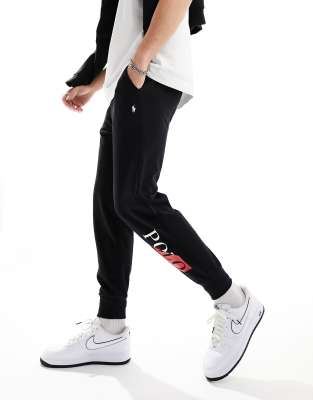 Polo Ralph Lauren Loungewear jogger with side text logo in black - ASOS Price Checker