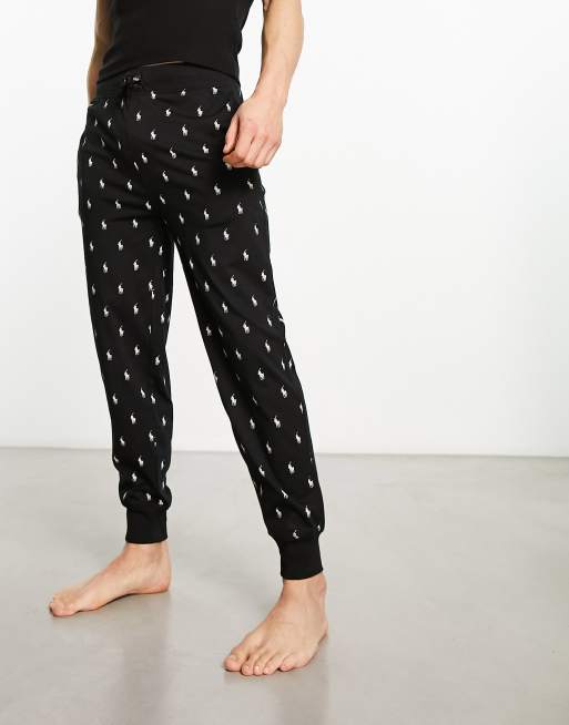 Polo Ralph Lauren Loungewear Pantalon de jogging avec logo poney sur l ensemble Noir