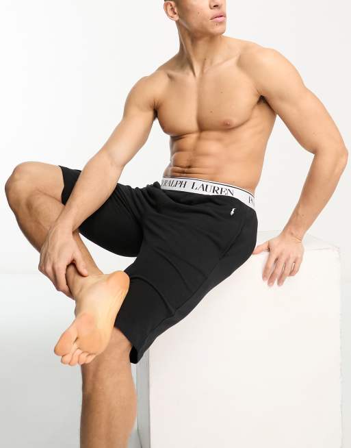 Polo Ralph Lauren loungewear shorts in black with logo waistband