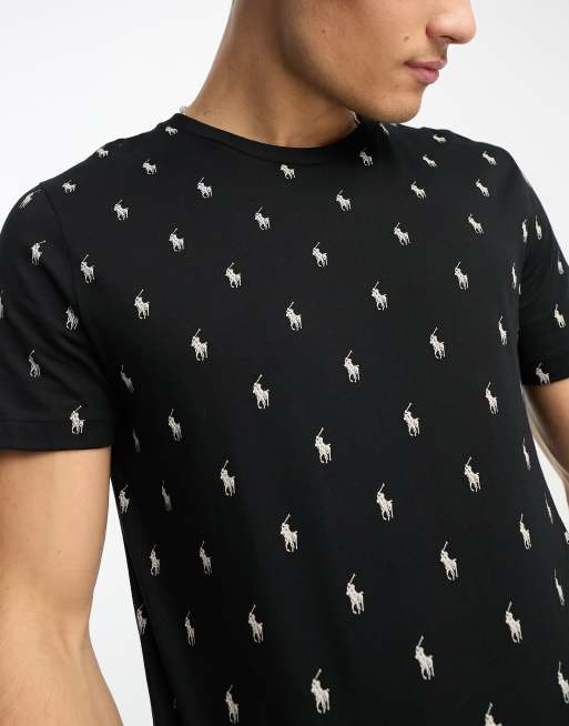 Polo shirt with store horses all over