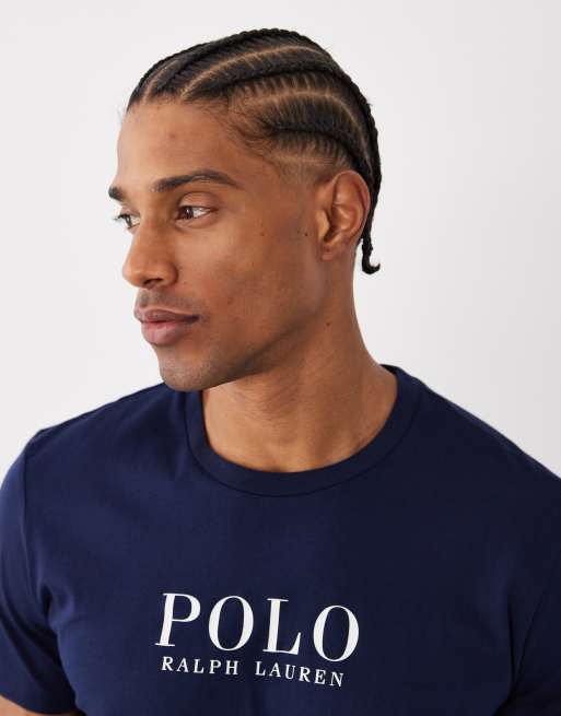 Polo Ralph Lauren – Loungewear – T-Shirt in Marineblau mit Textlogo auf der Brust, 4 von 5