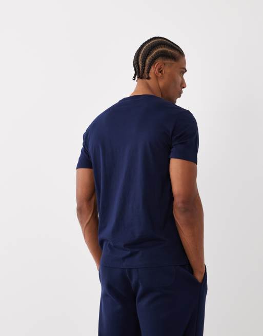 Polo Ralph Lauren – Loungewear – T-Shirt in Marineblau mit Textlogo auf der Brust, 5 von 5