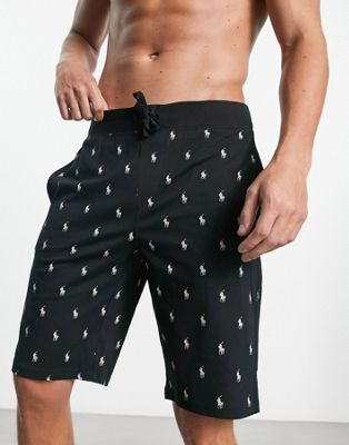 Polo Ralph Lauren loungewear jogger in black with all over pony logo - ASOS Price Checker