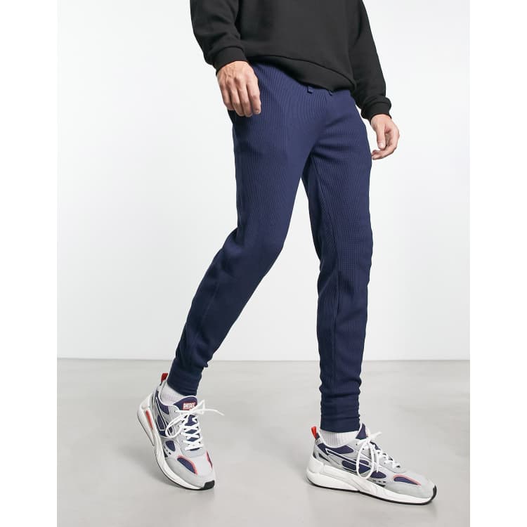 Polo Ralph Lauren loungewear waffle jogger in navy with pony logo