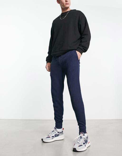 Polo Ralph Lauren loungewear waffle jogger in navy with pony logo