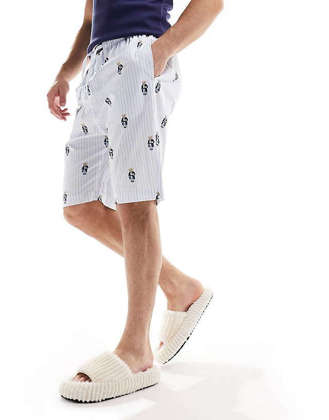 Polo Ralph Lauren - loungewear woven shorts with all over bear logo in blue