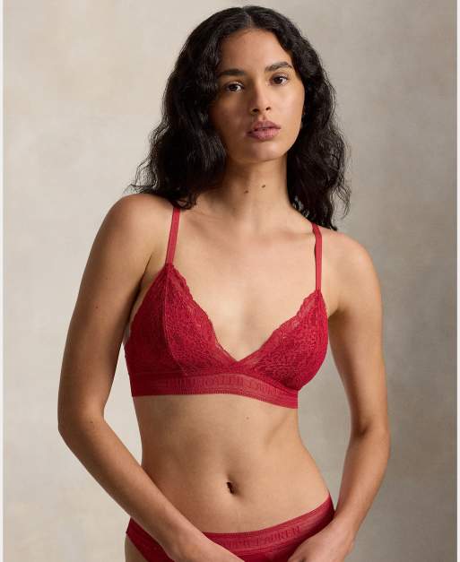 Polo Ralph Lauren Love collection lace bralette in red, 2 of 5