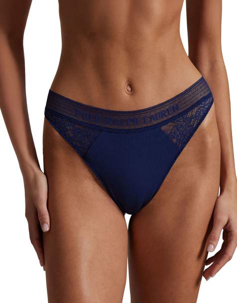 Polo Ralph Lauren love collection lace thong in navy in navy - NAVY - view 1
