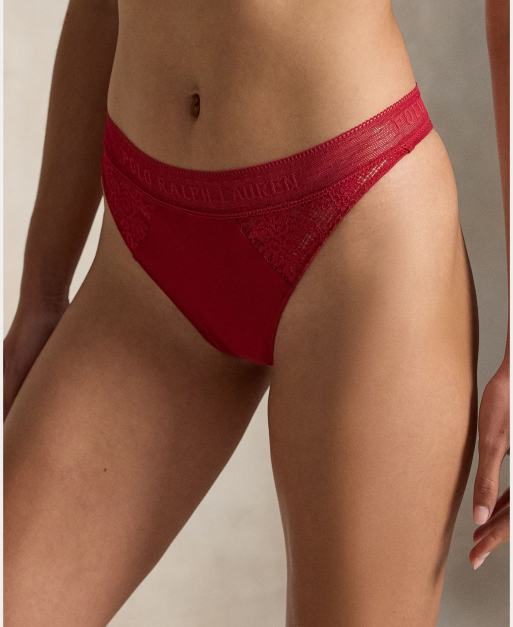 Polo Ralph Lauren Love collection lace thong in red, 2 of 5