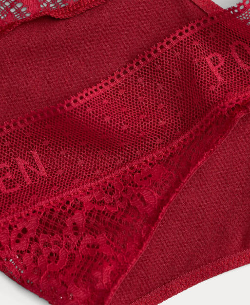 Polo Ralph Lauren Love collection lace thong in red, 5 of 5
