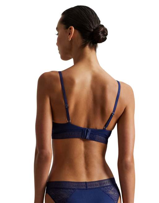 Polo Ralph Lauren love collection lace triangle bralette in navy in navy - NAVY, 3 of 4