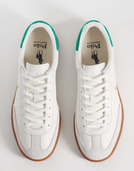 Polo Ralph Lauren low top sneakers in white/green, 3 of 5