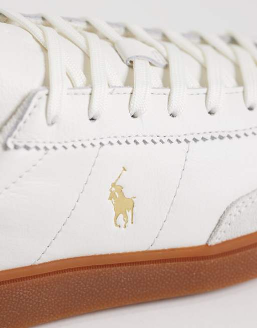 Polo Ralph Lauren low top sneakers in white/green, 4 of 5