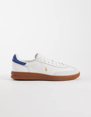 Polo Ralph Lauren low top sneakers in white/navy