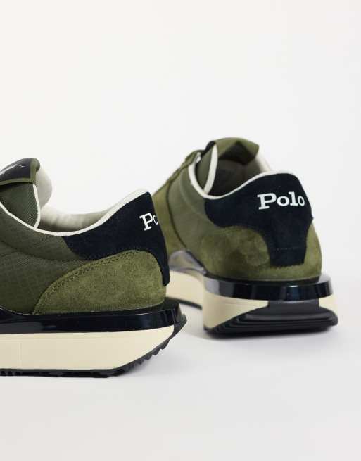 Polo Ralph Lauren low top tonal sneakers in green, 3 of 4