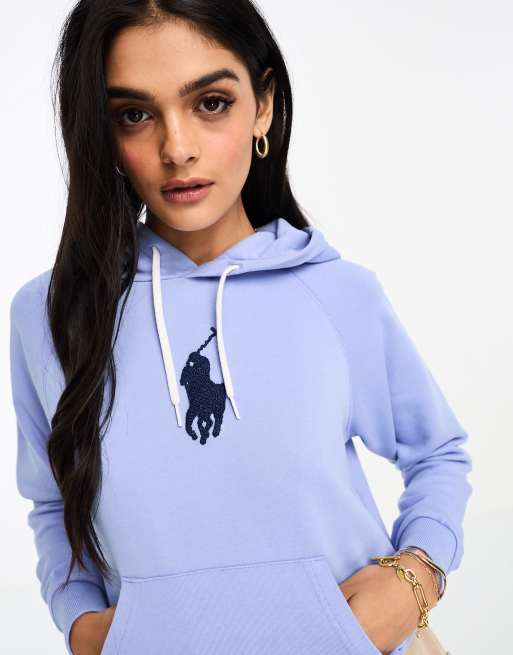 Polo Ralph Lauren - Lyseblå hættetrøje med centralt logo, 4 af 4