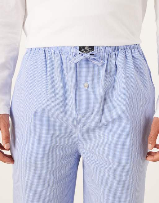 Polo Ralph Lauren - Lyseblå pyjamasbukser med gingham-tern i bomuld, 5 af 5