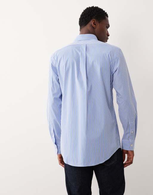 Polo Ralph Lauren - Lyseblå skjorte med striber og ikonlogo, 5 af 5