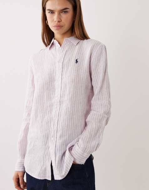Polo Ralph Lauren - Lyserød langærmet sportsskjorte i vævet materiale - view 1