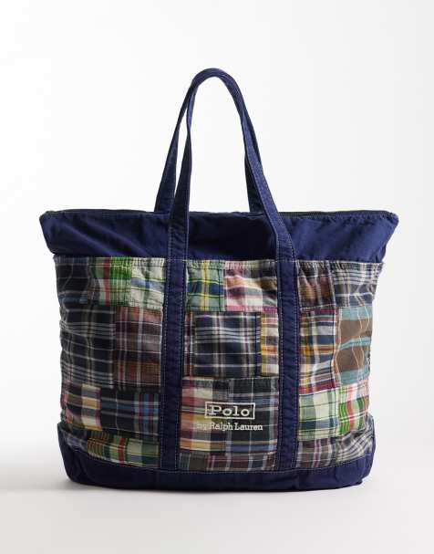 Polo Ralph Lauren - Madras - Tote bag effet patchwork - Bleu marine multicolore - view 1