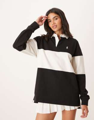 Polo Ralph Lauren - Maglia da rugby bianca e nera a righe - view 1