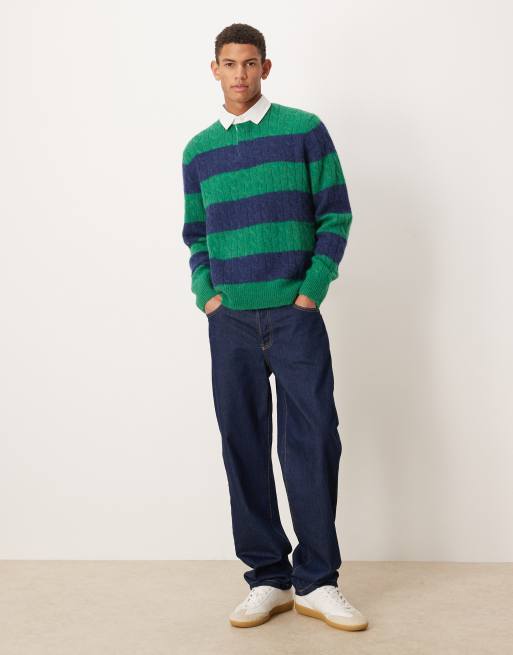 Polo Ralph Lauren - Maglia stile rugby verde e blu navy a righe, 2 di 5