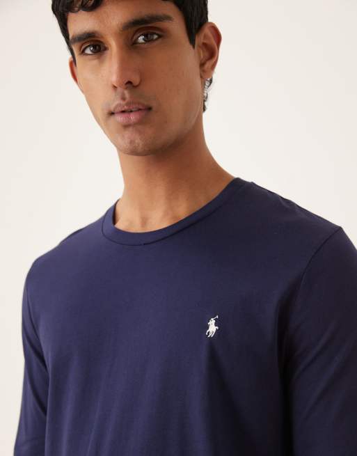 Polo Ralph Lauren - Maglietta da casa a maniche lunghe in jersey di cotone blu navy, 5 di 5