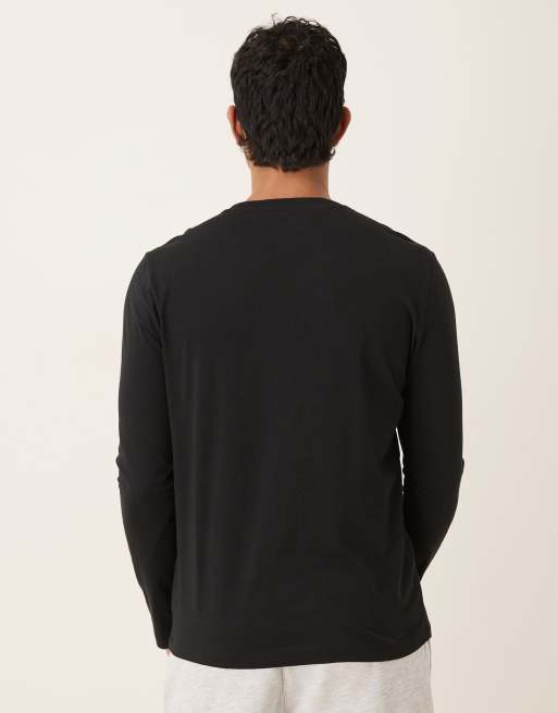 Polo Ralph Lauren - Maglietta da casa a maniche lunghe in jersey di cotone nera, 4 di 5