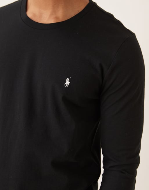 Polo Ralph Lauren - Maglietta da casa a maniche lunghe in jersey di cotone nera, 5 di 5