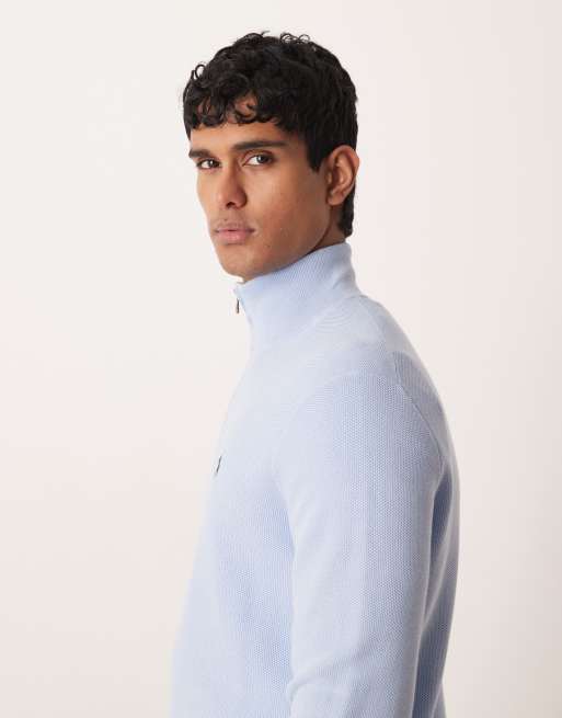Polo Ralph Lauren - Maglione blu con logo e zip corta, 3 di 5