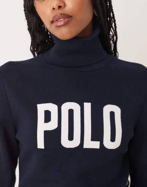 Polo Ralph Lauren - Maglione blu navy con collo alto e logo, 2 di 4