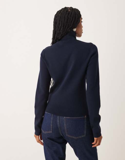 Polo Ralph Lauren - Maglione blu navy con collo alto e logo, 3 di 4