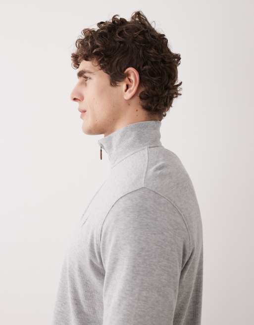 Polo Ralph Lauren - Maglione grigio con logo e zip corta, 4 di 5