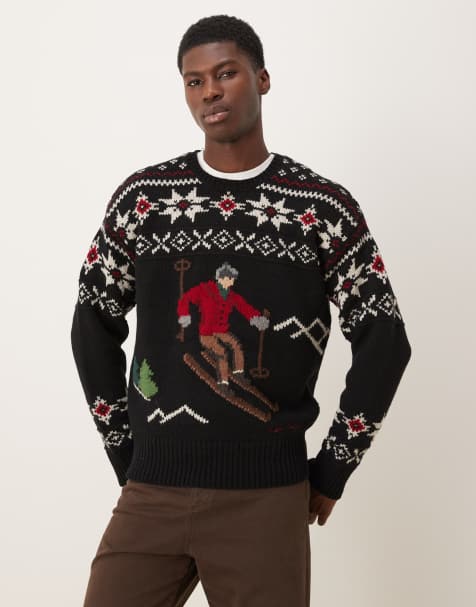 Polo Ralph Lauren - Maglione in lana nero con sciatore - view 1